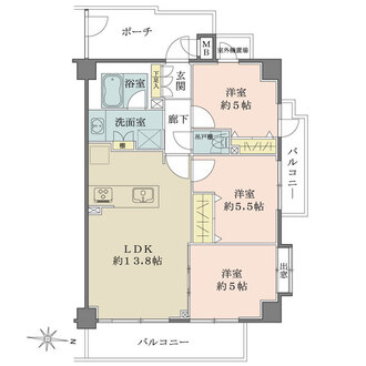 クレッセント大鳥居の間取図