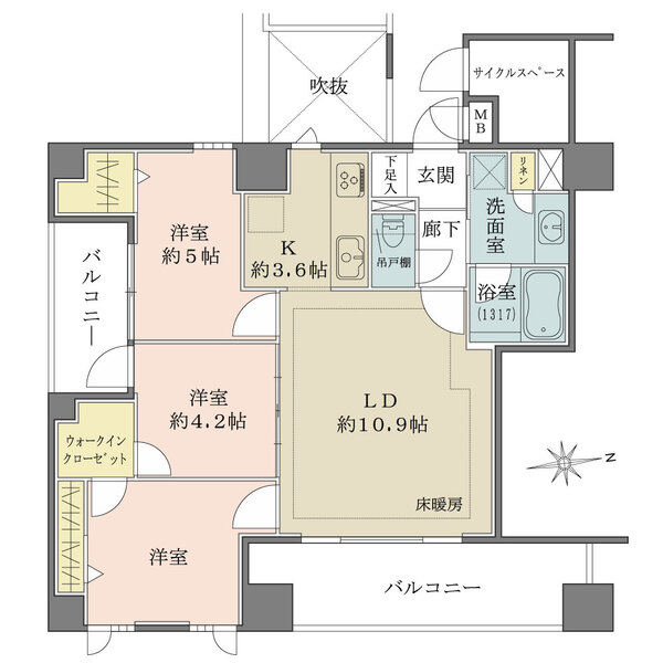 センチュリーハイツ御徒町モダニカの間取図