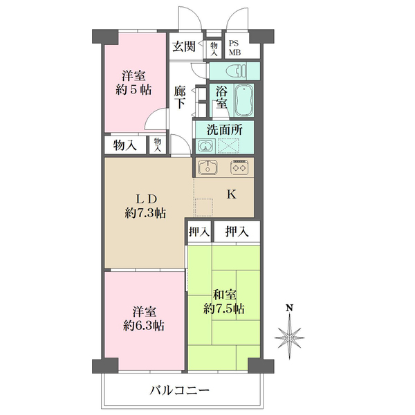 亀有グリーンマンションの間取図