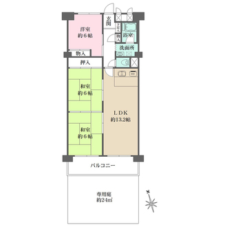 新松戸西パークハウスF棟の間取図