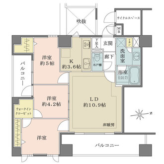 センチュリーハイツ御徒町モダニカの間取図