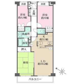 藤和ライブタウン松戸新八柱の間取図