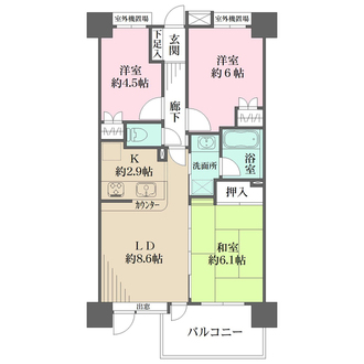 藤和シティホームズ竹ノ塚PARKSIDEの間取図