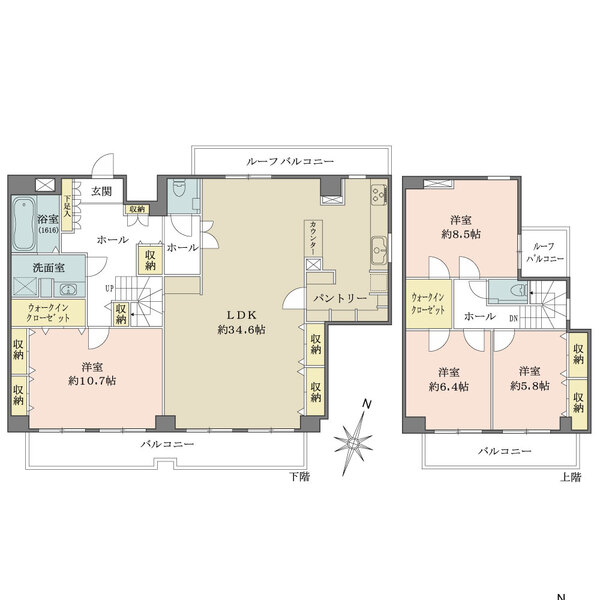 藤和シティホームズ新宿余丁町の間取図