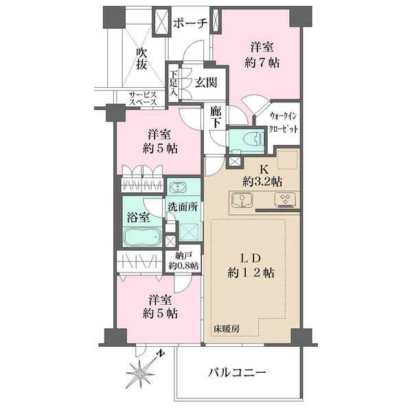 プラウド新宿中落合の間取図