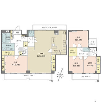 藤和シティホームズ新宿余丁町の間取図