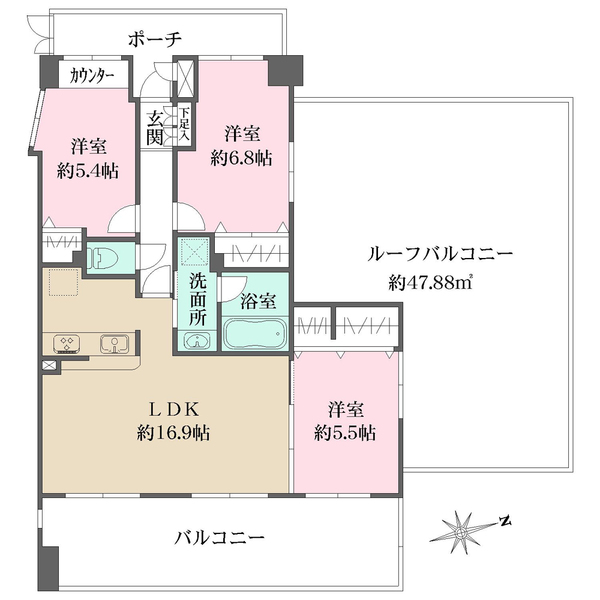 ランドコートつつじヶ丘の間取図