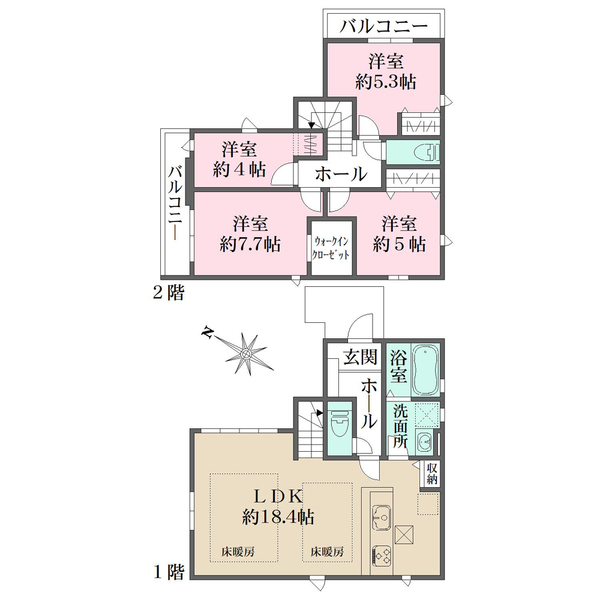 1号棟の間取図