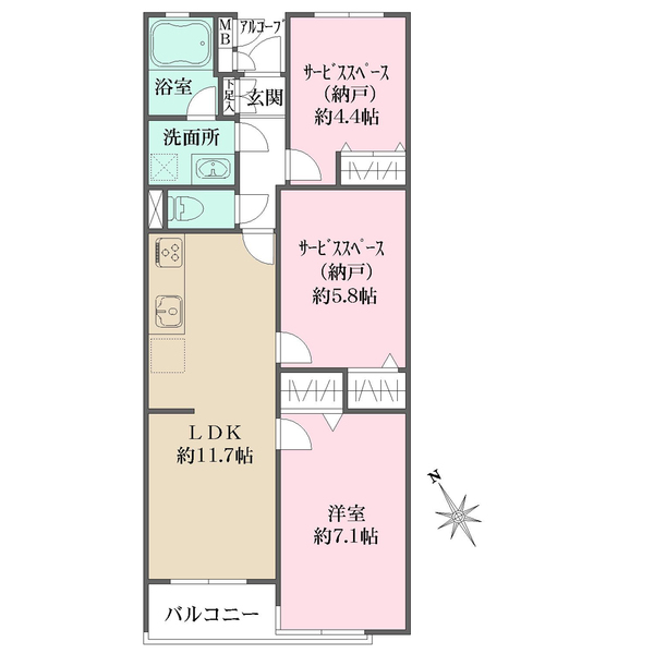 ライオンズマンション喜多見の間取図
