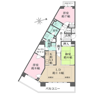 新百合ヶ丘パークハウス3番街の間取図