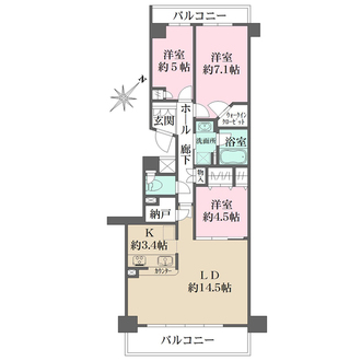 新百合ヶ丘パークハウス参番街の間取図