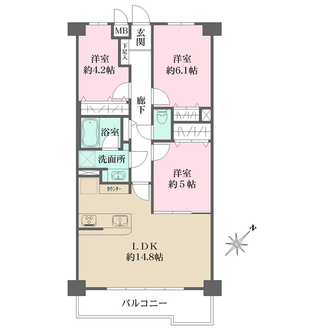 藤和シティホームズ調布ヶ丘の間取図