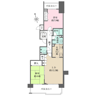 新百合ヶ丘パークハウス2番街の間取図