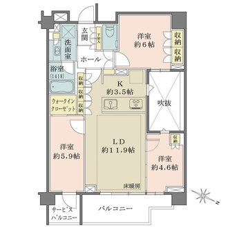 世田谷喜多見ザ・テラスの間取図