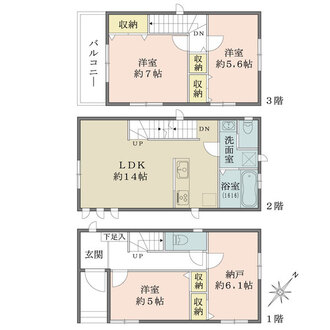 B号棟の間取図