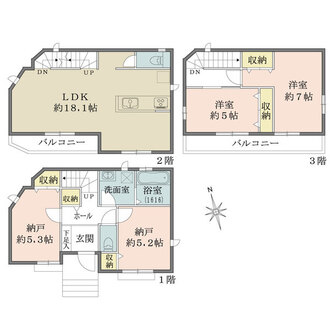 D号棟の間取図