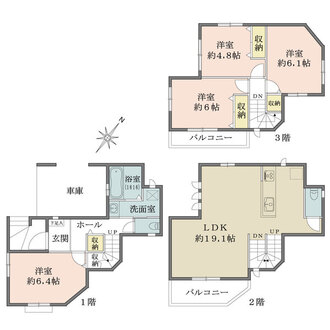 E号棟の間取図