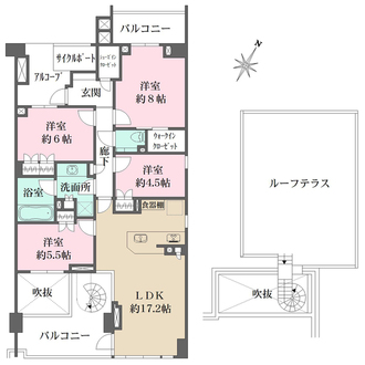 ザ・パークハウス上鷺宮B棟の間取図