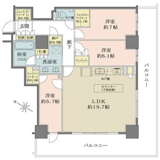 ザ・パークハウス川越タワーの間取図