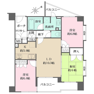 マイキャッスル東長崎デュオの間取図