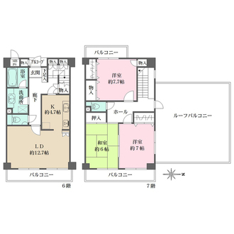 シティハイツ大山の間取図