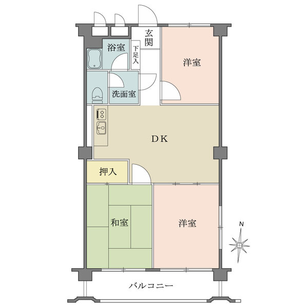 ライオンズマンション市ケ尾の間取図