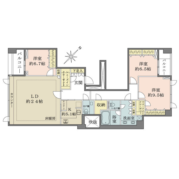 南青山テラス　常盤松フォレストA棟の間取図