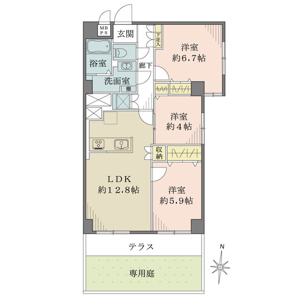多摩川スカイハイツの間取図
