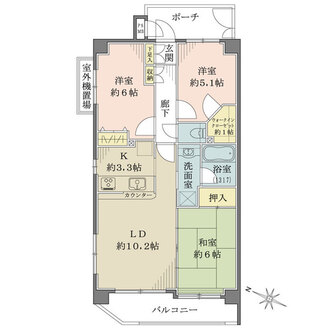 アイディーコート平塚海岸の間取図