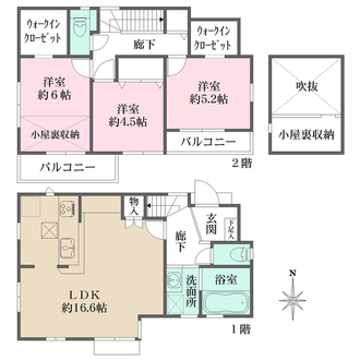 ２号棟の間取図