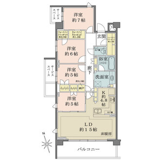 ザ・パークハウスあざみ野一丁目の間取図