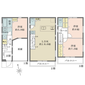 D号棟の間取図