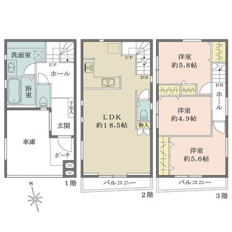 E号棟の間取図