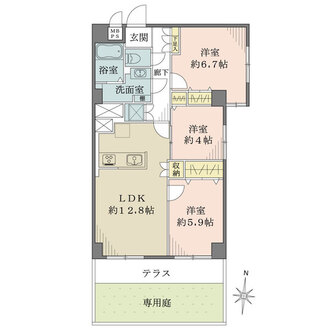 多摩川スカイハイツの間取図