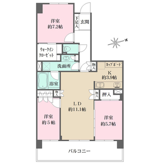 アドグランデ三鷹イーストレジデンスの間取図