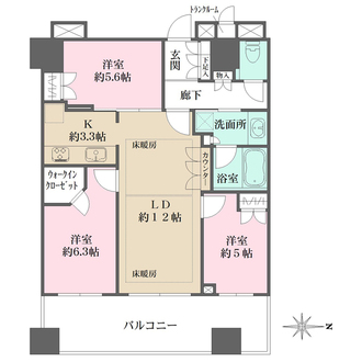 武蔵野タワーズスカイゲートタワーの間取図