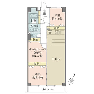 保谷パークハウスB棟の間取図