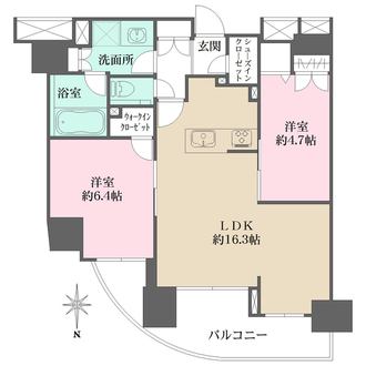 クリオレジダンス八王子ザ・マークスの間取図