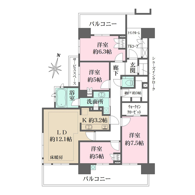 フォートンヒルズＥ棟の間取図