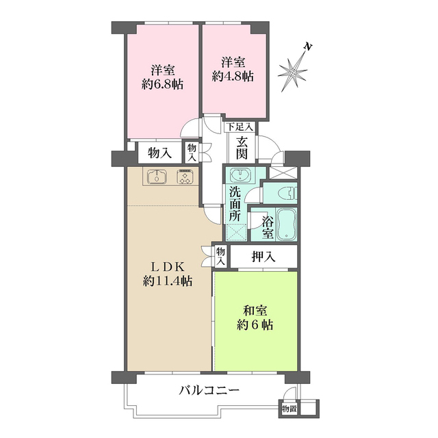 東急ドエル藤沢ビレジ３号棟の間取図
