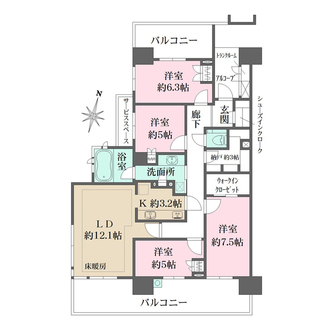 フォートンヒルズＥ棟の間取図