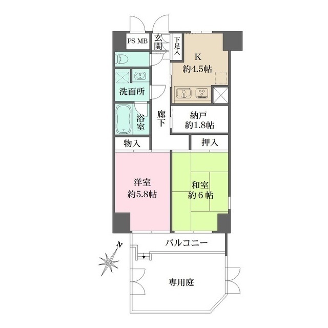 藤和シティホームズ新宿余丁町の間取図
