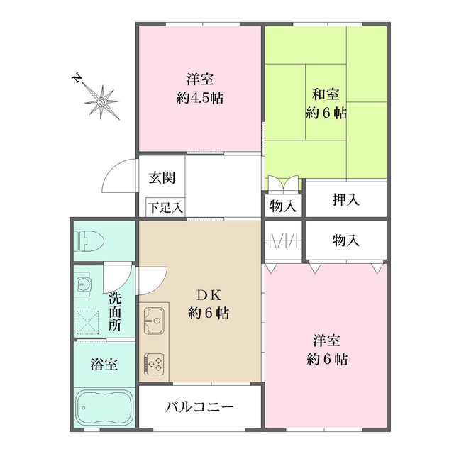 カミユ八王子Ｂ棟の間取図