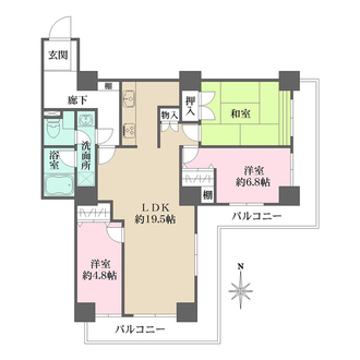 リプレ川口一番街６号棟の間取図
