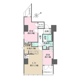 グランスイート市ヶ谷の間取図