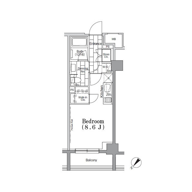 ＯＮＥ　ＲＯＯＦ　ＦＬＡＴ　ＴＳＵＫＩＳＨＩＭＡの間取図