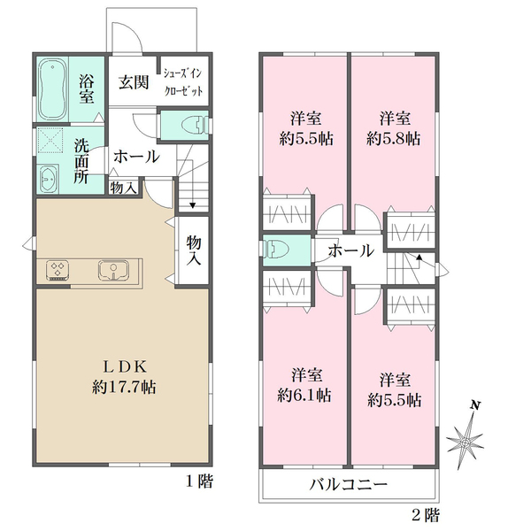 2号棟の間取図