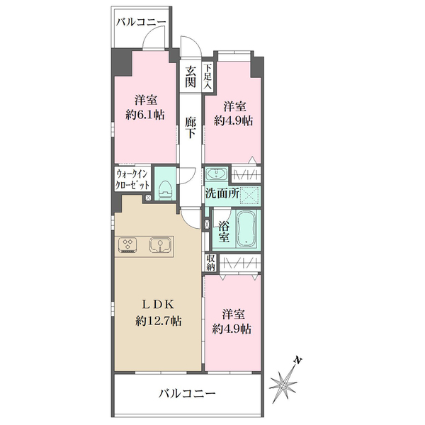 藤和シティホームズ横浜蒔田クレーデルコートの間取図