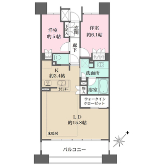 ハウスコート横須賀中央の間取図