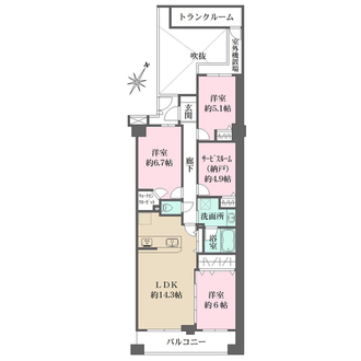 藤和シティホームズ東寺尾の間取図